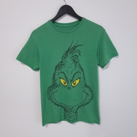 Cartoon Network Other - The Grinch men size Small Green Large Grinch Face graphic print t-shirt